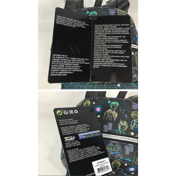 Funko Stranger Things Arcade Mini Backpack Blacklight Exclusive 2022 - Picture 10 of 11
